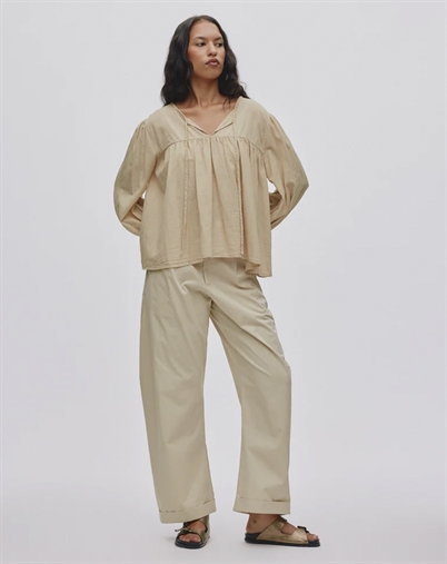 Rabens Saloner - Eike Cotton Full Sleeve Bluse - Boulder